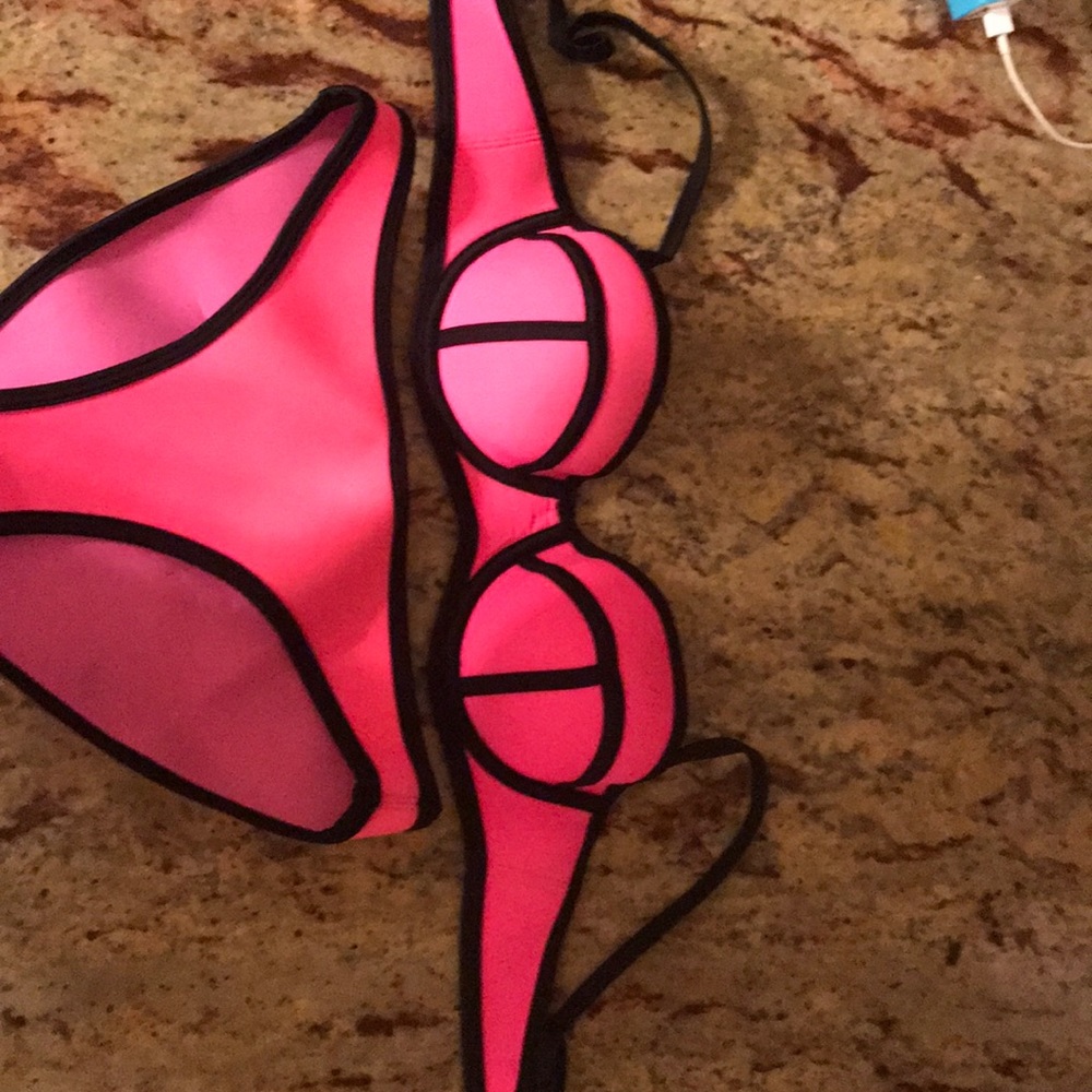 Hot pink bikini!